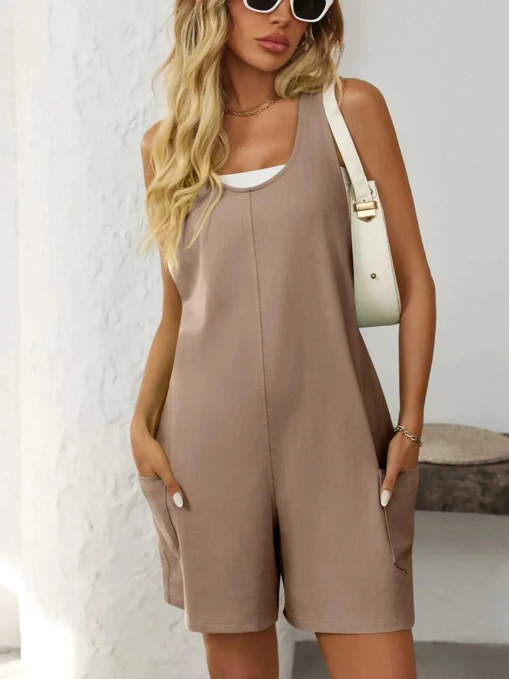 Mandy Pocketed Racerback Wide Strap Romper 100100608381245 22 Affordable Fashion Under $100 Jerry's Apparel 