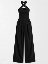 Full Size Halter Neck Wide-Leg Jumpsuit Plus Size 101001857800379 54 Affordable Fashion Under $100 Jerry's Apparel 