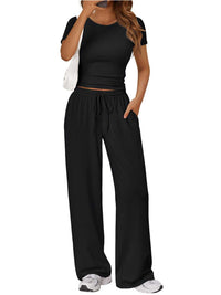 Round Neck Short Sleeve Tee and Pants Set 100100270766561 43 Affordable Fashion Under $100 Jerry's Apparel 