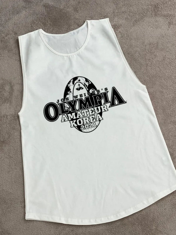 Men's Plus Size Graphic Round Neck Active Tank