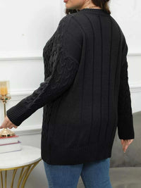 Plus Size Cable Knit Dropped Shoulder Sweater 101002841180880 50 Affordable Fashion Under $100 Jerry's Apparel 