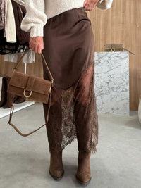 Lace Trim Satin Midi Skirt 100100207145401 33 Affordable Fashion Under $100 Jerry's Apparel 