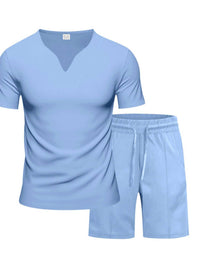 Men's Full Size V-Neck Short Sleeve T-Shirt and Shorts Set Plus Size 100400710859816 35 Affordable Fashion Under $100 Jerry's Apparel 