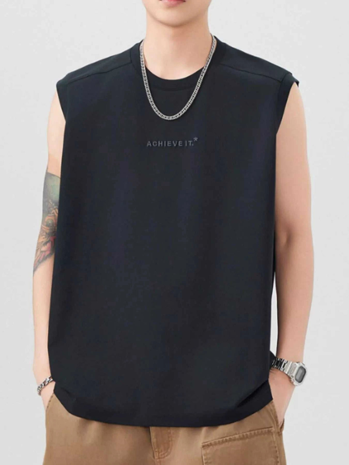 Men's Plus Size Letter Round Neck Tank 100400255866205 78 Affordable Fashion Under $100 Jerry's Apparel 