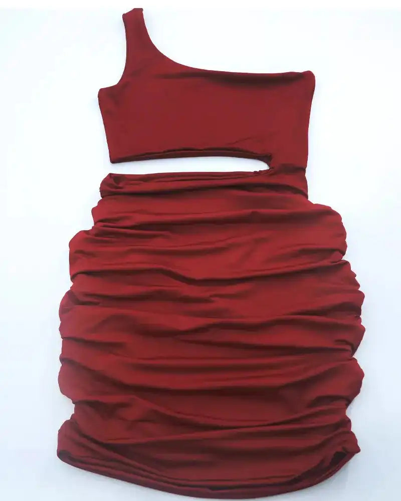 One-Shoulder Cutout Ruched Bodycon Mini Dress 101001098960768 27 Gifts for Her Jerry's Apparel 