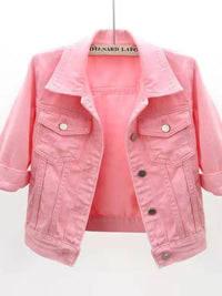 Full Size Cropped Denim Jacket Plus Size