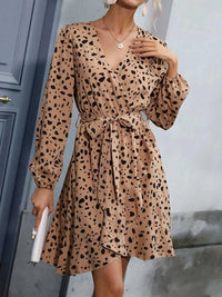 Leopard Surplice Wrap Mini Dress 100100010791170 46 Affordable Fashion Under $100 Jerry's Apparel 