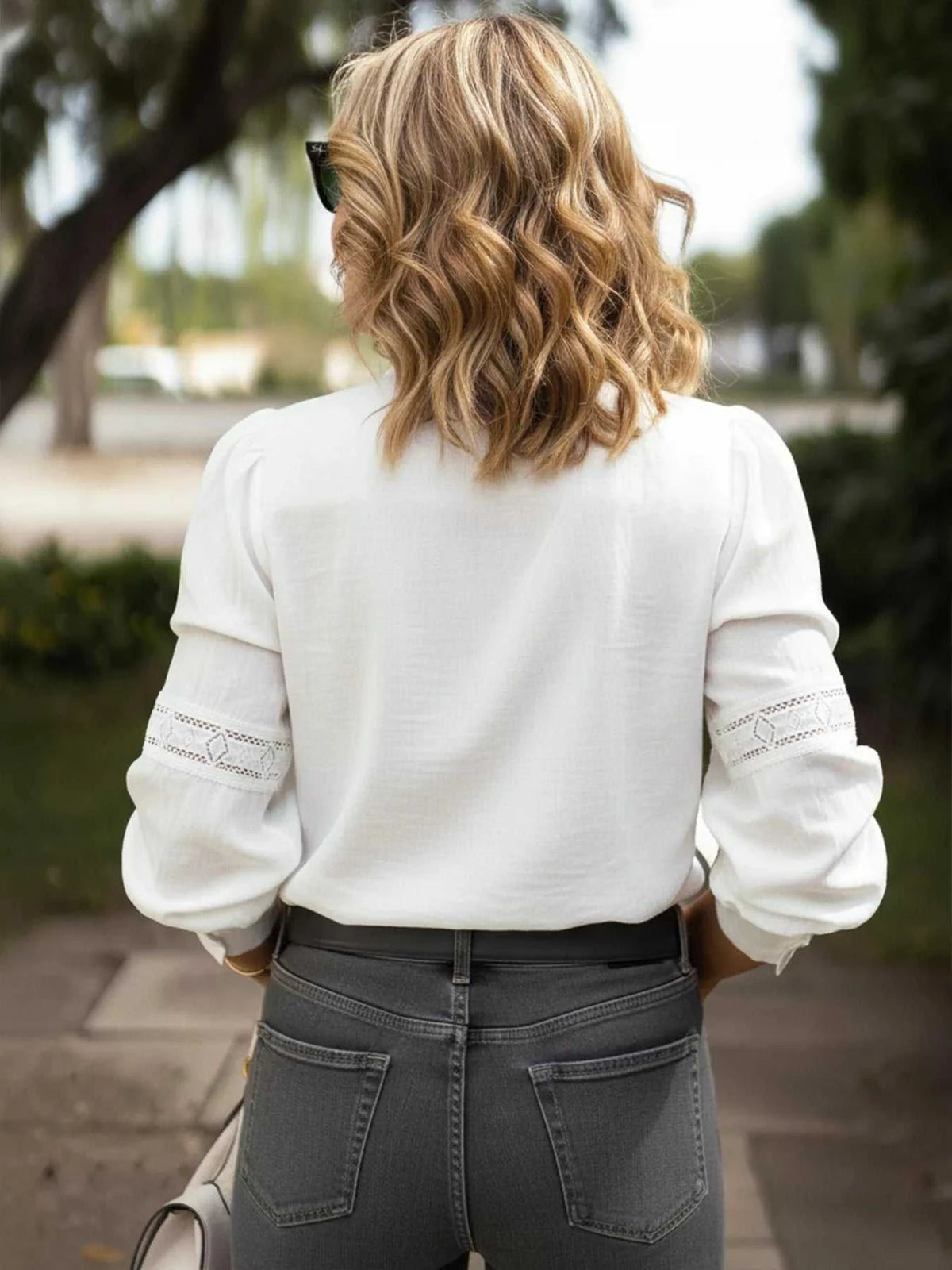 Lace Trim Long Sleeve Shirt 100100283279999 50 Affordable Fashion Under $100 Jerry's Apparel 