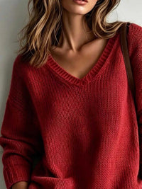 V-Neck Dropped Shoulder Sweater 101002004477831 44 Affordable Fashion Under $100 Jerry's Apparel 