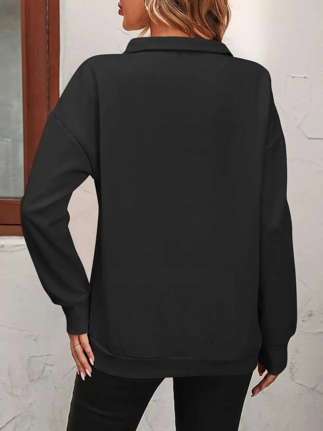 Quarter Zip Dropped Shoulder Sweatshirt 100100362581547 41 Affordable Fashion Under $100 Jerry's Apparel 