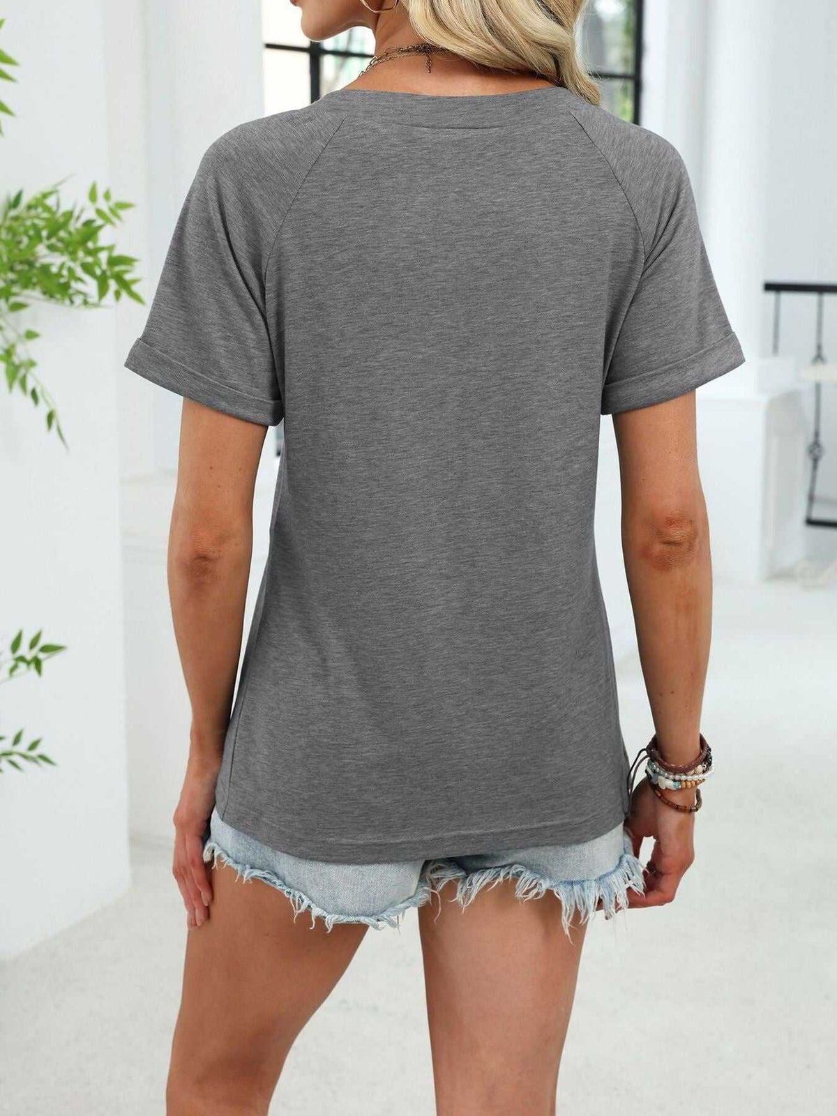 Casual V-Neck Short Sleeve T-Shirt 100100731554922 25 Affordable Fashion Under $100 Jerry's Apparel 