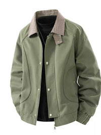 Men's Plus Size Casual Plaid Collar Zip Up Jacket 100400702353744 79 Affordable Fashion Under $100 Jerry's Apparel 