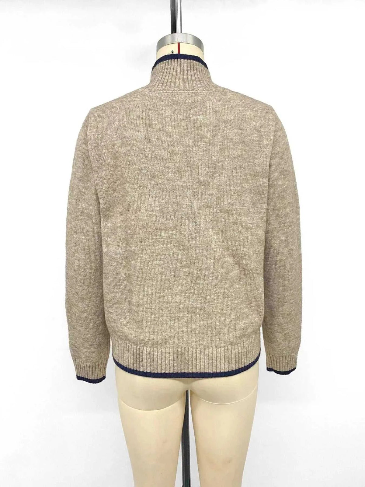 Cozy Mock Neck Sweater with Contrast Trim 100100811272855 41 Women's Sweaters and Knitwear Jerry's Apparel 