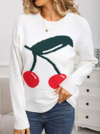 Cherry Round Neck Sweater 100100439201437 48 Affordable Fashion Under $100 Jerry's Apparel 
