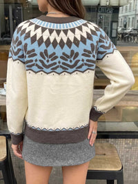 Fair Isle Pattern Round Neck Sweater 101002092682408 55 Affordable Fashion Under $100 Jerry's Apparel 