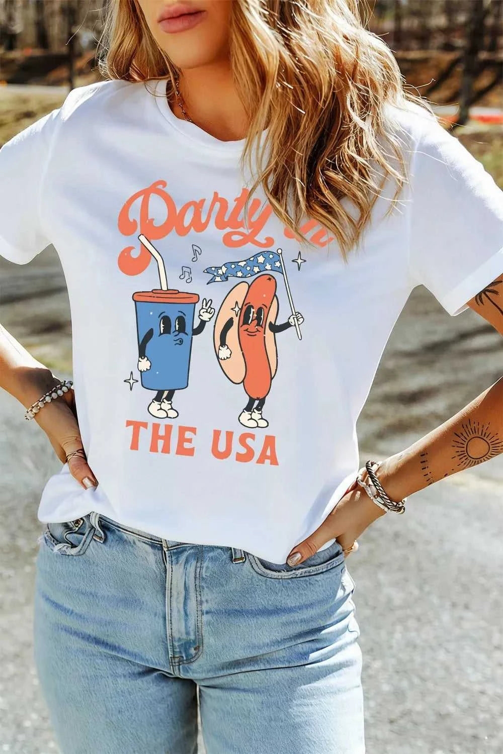 Party In The USA Patriotic Graphic Tee 100100134659354 30 Affordable Fashion Under $100 Jerry's Apparel 