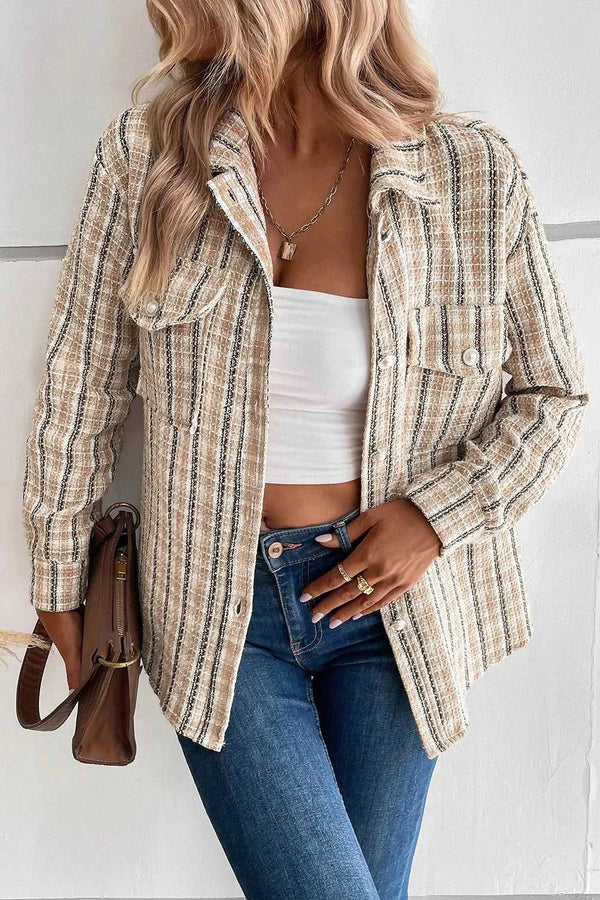 Perfee Pocketed Button Up Collared Neck Jacket 100100036971729 59 Affordable Fashion Under $100 Jerry's Apparel 