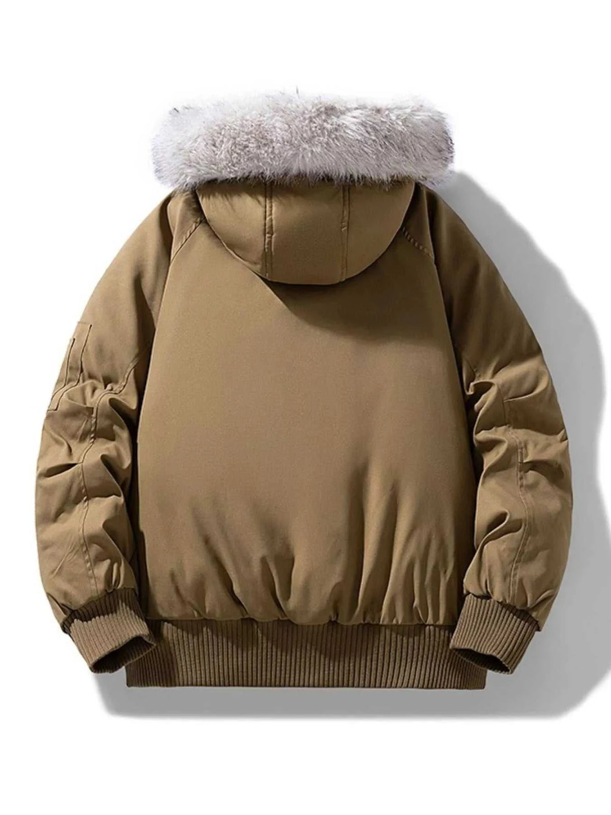 Men's Plus Size Faux Fur Hooded Padded Bomber Jacket 100400528967580 116 Fashion Forward Plus Size Clothing Jerry's Apparel 
