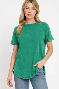 Zenana French Terry Washed Curved Hem Top 100100928831525 25 Affordable Fashion Under $100 Jerry's Apparel 
