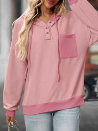 Casual Color Block Button Detail Hoodie 100100649841441 43 Affordable Fashion Under $100 Jerry's Apparel 