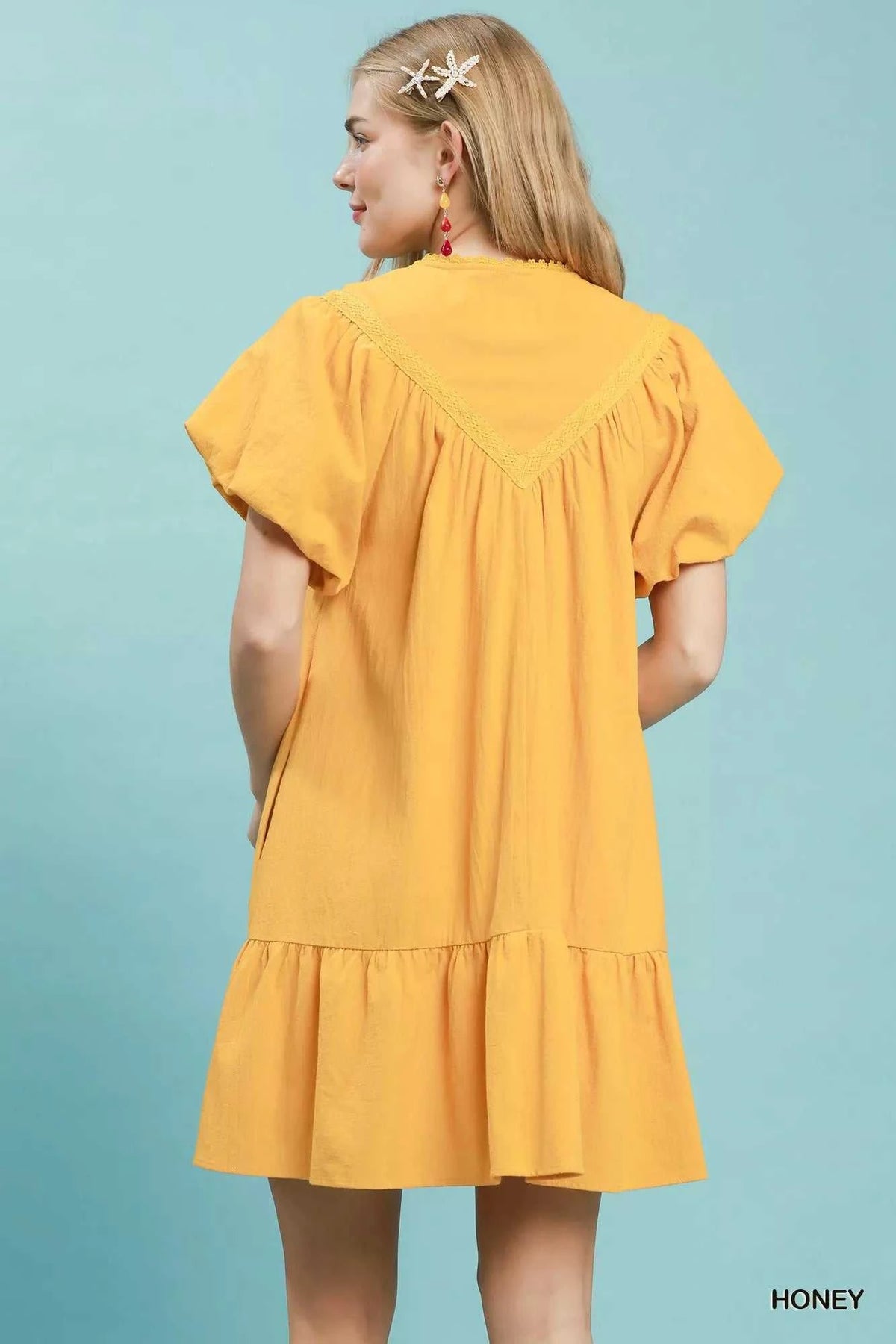 Umgee Flutter Sleeve Tassel Tie Ruffle Hem Mini Dress 100100216541175 62 Affordable Fashion Under $100 Jerry's Apparel 