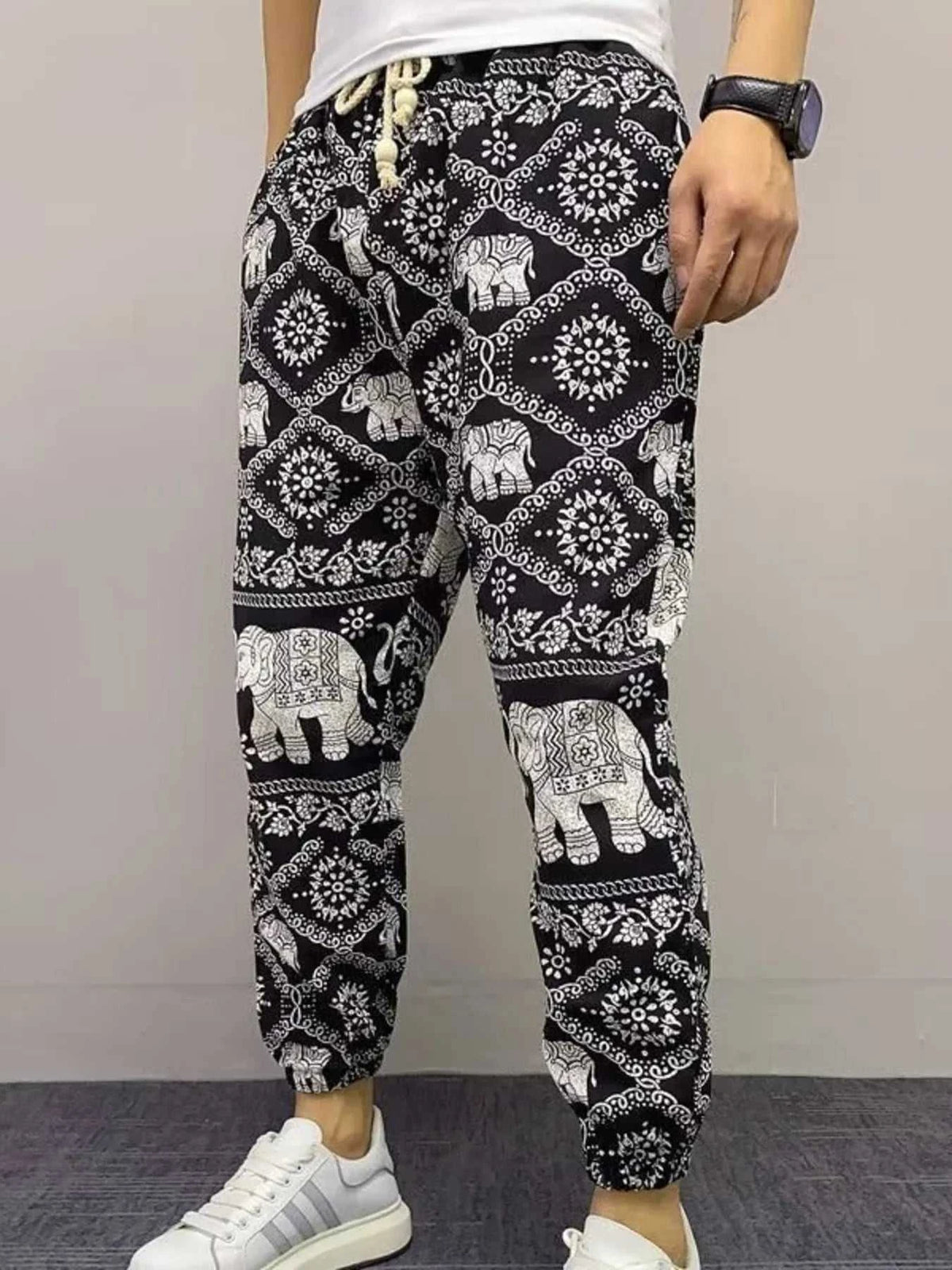 Men's Plus Size Printed Drawstring Joggers 100400682131694 34 Affordable Fashion Under $100 Jerry's Apparel 