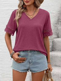 V-Neck Hollow-Out Sleeve T-Shirt 100100632201866 28 Affordable Fashion Under $100 Jerry's Apparel 