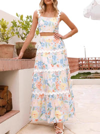 Printed Cami and Maxi Skirt Set
