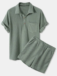 Men's Full Size Button Detail Short Sleeve Top and Shorts Set Plus Size 100400135829781 40 Affordable Fashion Under $100 Jerry's Apparel 