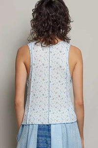 POL Seam detail Floral Round Neck Ribbed Tank 100100292361454 41 Affordable Fashion Under $100 Jerry's Apparel 