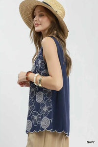 Umgee Floral Embroidered Sleeveless Top 100100986881942 60 Affordable Fashion Under $100 Jerry's Apparel 