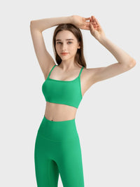 Millennia Crisscross Back Scoop Neck Active Cami with Detachable Chest Pads