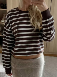 Striped Long-Sleeve Crew Neck T-Shirt 101001312893410 36 Affordable Fashion Under $100 Jerry's Apparel 
