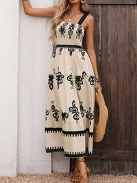 Smocked Wide Strap Tiered Dress 100100765020271 44 Jerry's Apparel 