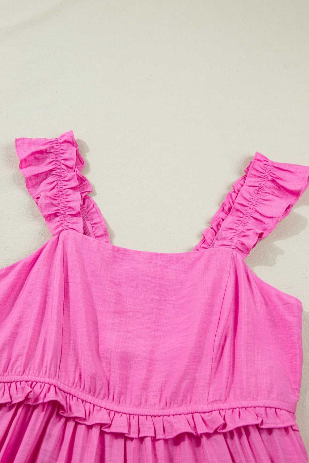 Solid Color Ruffle Trim High Waist Sleeveless Maxi Dress 100100088875266 51 Gifts for Her Jerry's Apparel 
