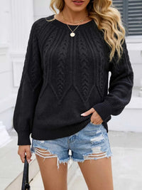 Cable-Knit Round Neck Sweater 101002284962513 34 Affordable Fashion Under $100 Jerry's Apparel 