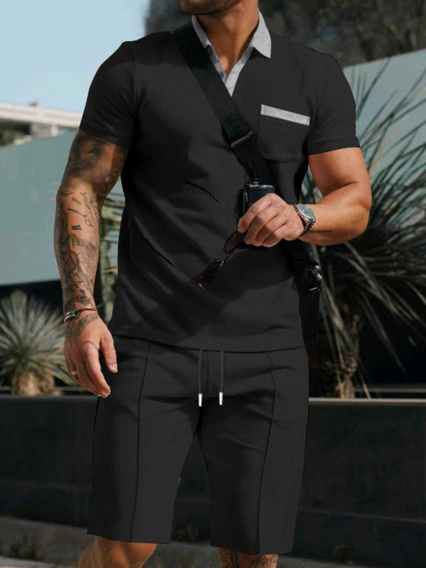 Men's Full Size Casual Short Sleeve Polo & Shorts Set Plus Size 100400026068285 36 Affordable Fashion Under $100 Jerry's Apparel 