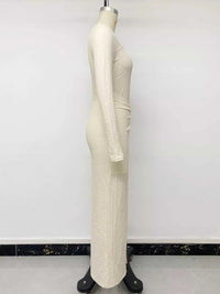 Elegant Long Sleeve Ruched Midi Dress 100100194459555 34 Affordable Fashion Under $100 Jerry's Apparel 