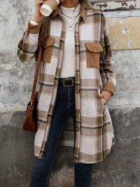 Perfee Plaid Button Up Long Sleeve Coat 100100414291349 51 Affordable Fashion Under $100 Jerry's Apparel 