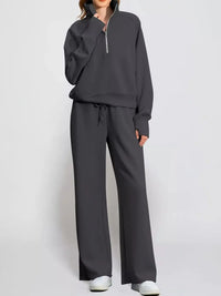 Half-Zip Sweatshirt and Wide-Leg Pants Set 101001840100593 40 Affordable Fashion Under $100 Jerry's Apparel 