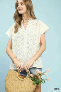 Umgee Lace Button-Front Top 100100371791401 55 Affordable Fashion Under $100 Jerry's Apparel 