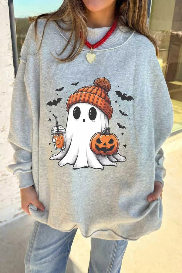 Reversible Halloween Graphic Mock Neck Tunic Sweatshirt 101001474838984 52 Affordable Fashion Under $100 Jerry's Apparel 