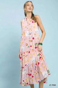 Umgee Abstract Print Tiered Halter Midi Dress 100100096161442 66 Affordable Fashion Under $100 Jerry's Apparel 