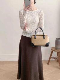 Lace Round Neck Long Sleeve Top 100100846416323 30 Affordable Fashion Under $100 Jerry's Apparel 