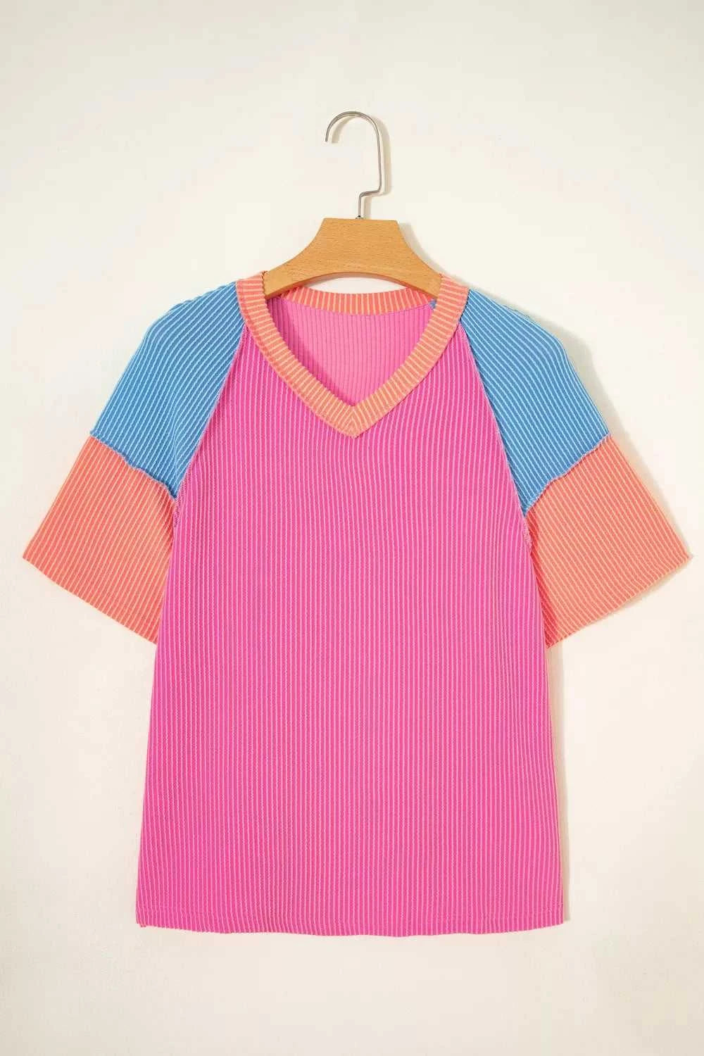 Color Block Twisted Ribbed Tee 100100151705454 27 Affordable Fashion Under $100 Jerry's Apparel 