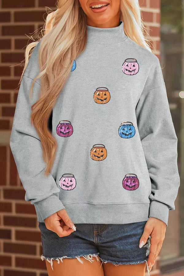 Halloween Pumpkin Long Sleeve Sweatshirt 101001184061673 50 Affordable Fashion Under $100 Jerry's Apparel 