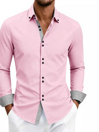 Men's Full Size Slim Fit Contrast Trim Shirt Plus Size 104001791906006 38 Affordable Fashion Under $100 Jerry's Apparel 