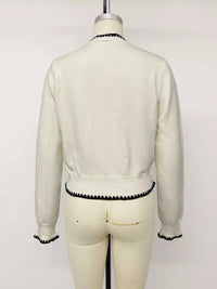 Contrast Trim V-Neck Button-Down Cardigan 101002872931400 55 Affordable Fashion Under $100 Jerry's Apparel 