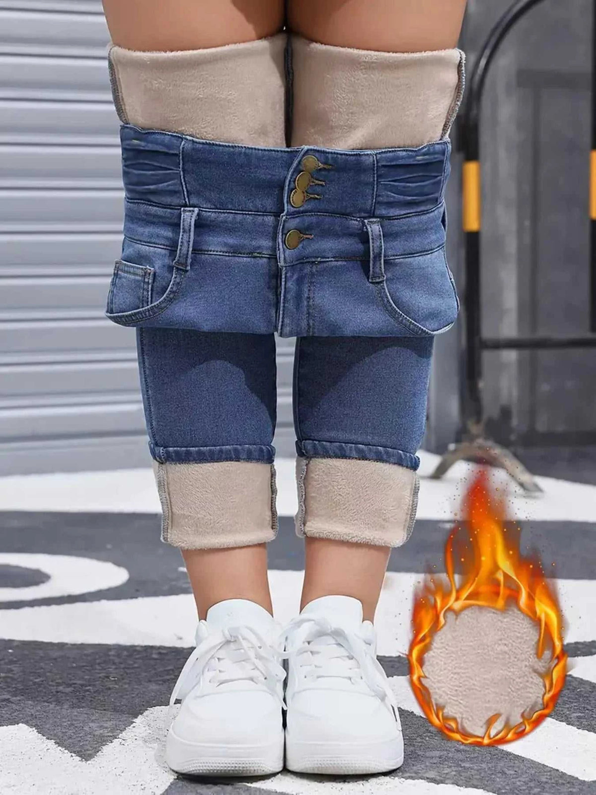 High-Waisted Slim Fit Fleece-Lined Jeans 100100139081969 57 Affordable Fashion Under $100 Jerry's Apparel 