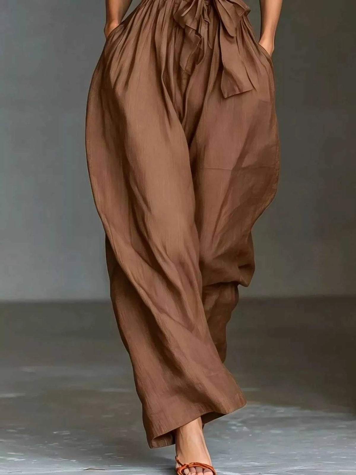Halter Neck Wide-Leg Jumpsuit with Waist-Tie Detail 101001566820821 48 Affordable Fashion Under $100 Jerry's Apparel 
